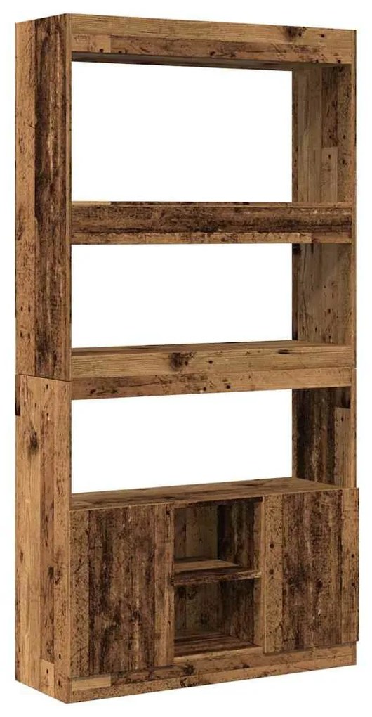 antik fa színű szerelt fa magasszekrény 92 x 33 x 180 cm