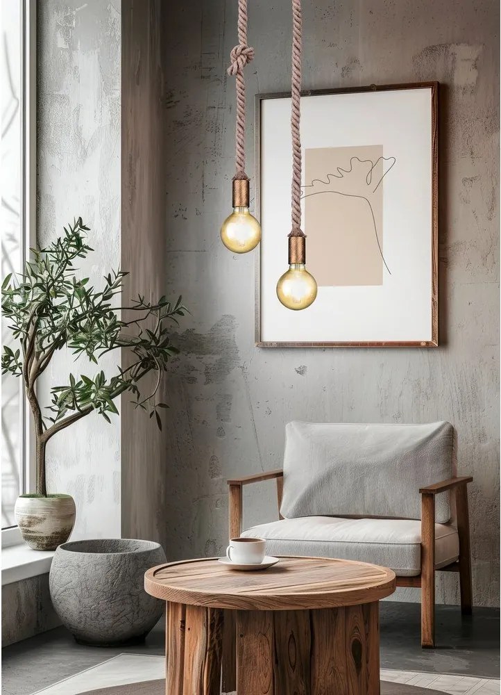 Sárgaréz színű függőlámpa ø 12 cm Rope – Trio