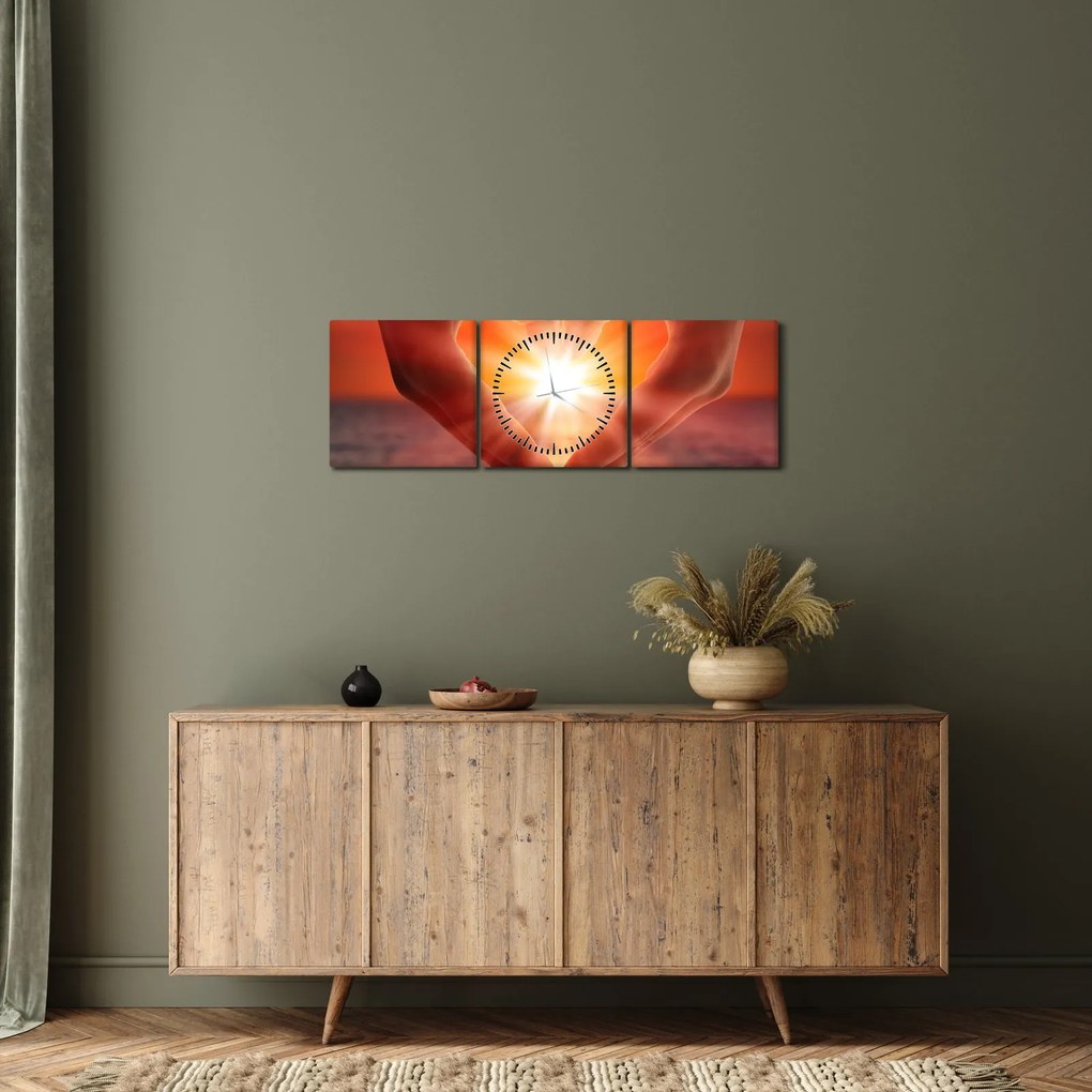 Kép - Nap a szívben (órával) (90x30 cm)