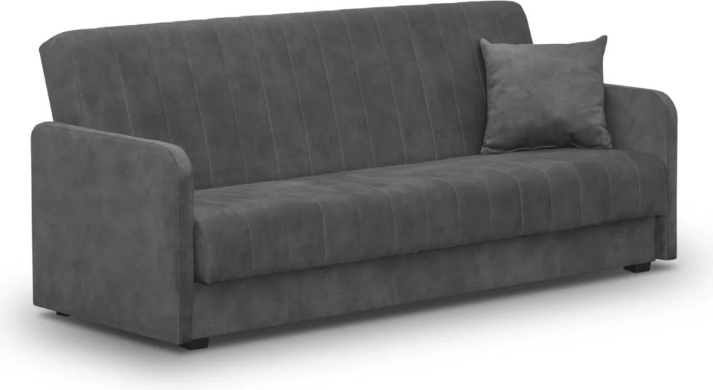 Porto ágyazható kanapé szürke színben, bársony kárpittal