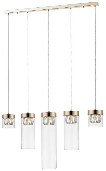 Zuma Line P0389-05E-F7AC - Kristálycsillár zsinóron GEM 5xG9/28W/230V