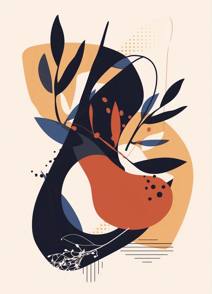 Poszter 13x18cm Absztrakt Botanika Mozgásban