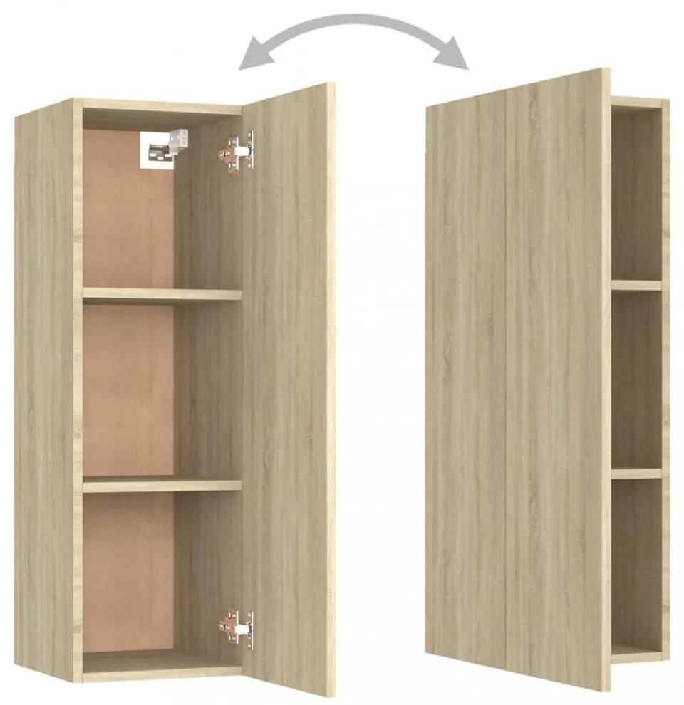 2 db sonoma tölgy szerelt fa TV-szekrény 30,5x30x90 cm