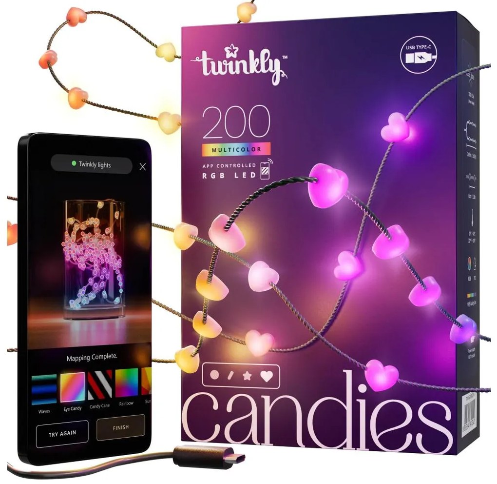 Twinkly TWKH200RGB-G - LED RGB Dimmelhető karácsonyi lánc 200xLED 14 m USB Wi-Fi