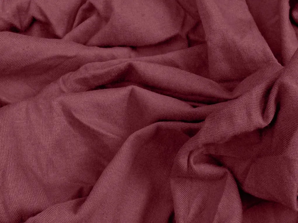 Jersey gumis lepedő lycrával borvörös 180 x 200 cm