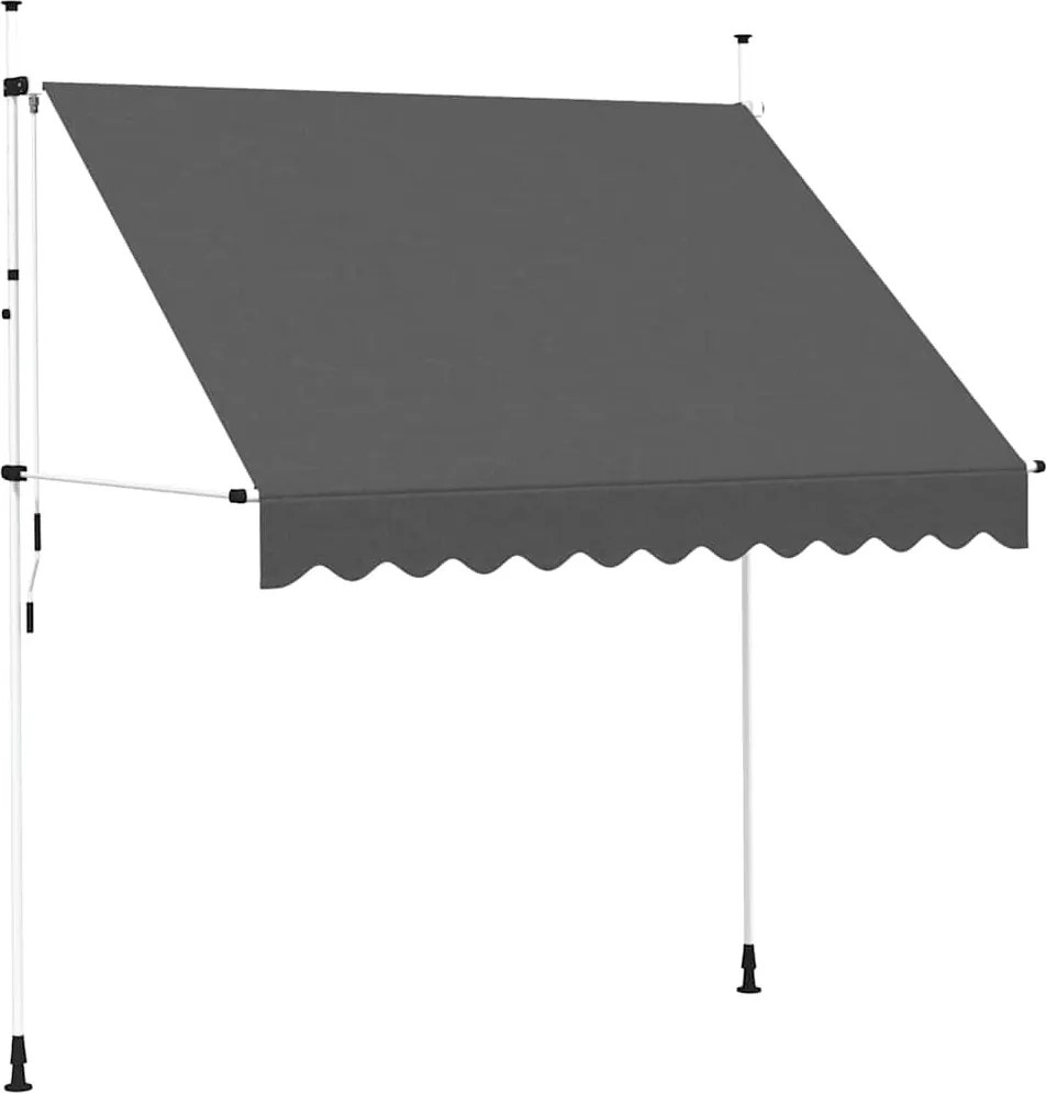 vidaXL kézzel feltekerhető antracit napellenző 250 cm