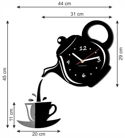 Csendes konyhai falióra sötétbarna