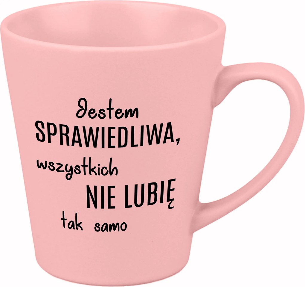 Latte Bögre Matt Rózsaszín 300ml Vicces Kütyü Ajándék Igazságos vagyok