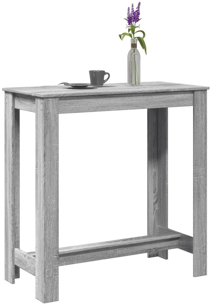 szürke sonoma színű szerelt fa bárasztal 102 x 50 x 103,5 cm