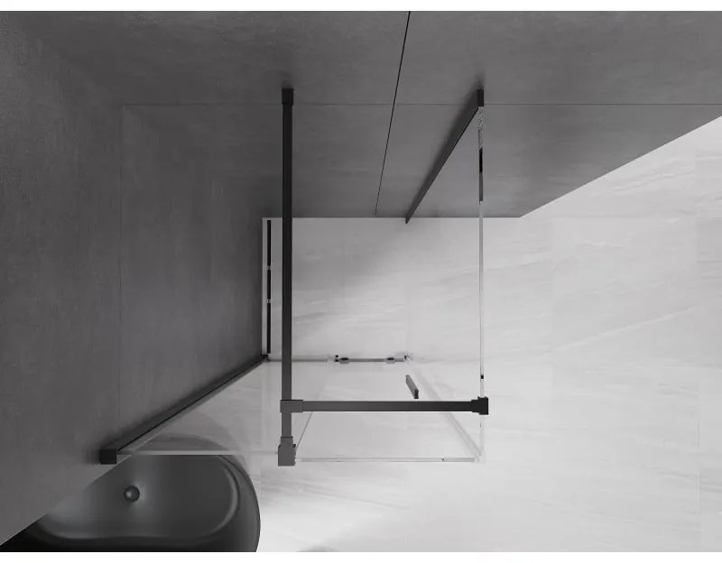 Mexen Velar, zuhanykabin tolóajtóval 120 (ajtó) x 120 (fal) cm, 8mm átlátszó üveg, fekete matt, 871-120-120-01-70