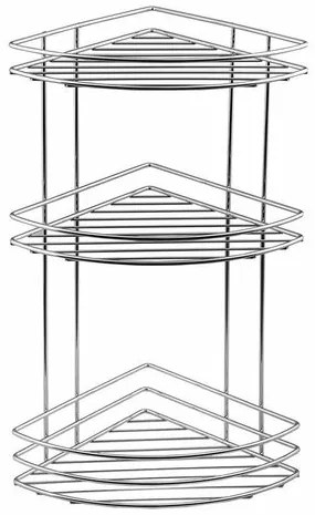 AQUALINE 37015 Chrom line sarokpolc, hármas, ezüst