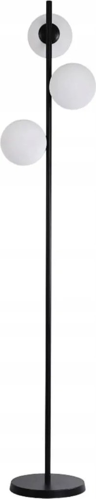 Álló lámpa fekete üveg fehér gömbök 3db 160cm Light Prestige