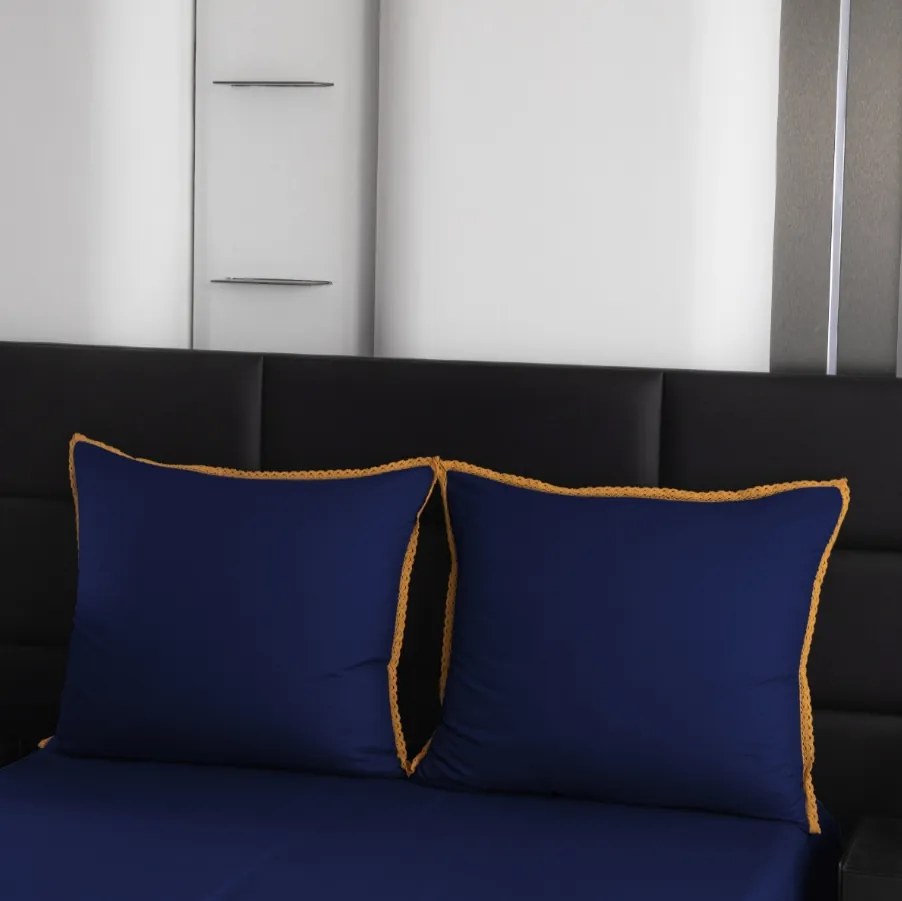 Mikroszálas ágyneműhuzat LACELLE sötétkék Ágyneműhuzat mérete: 70 x 80 cm | 140 x 200 cm