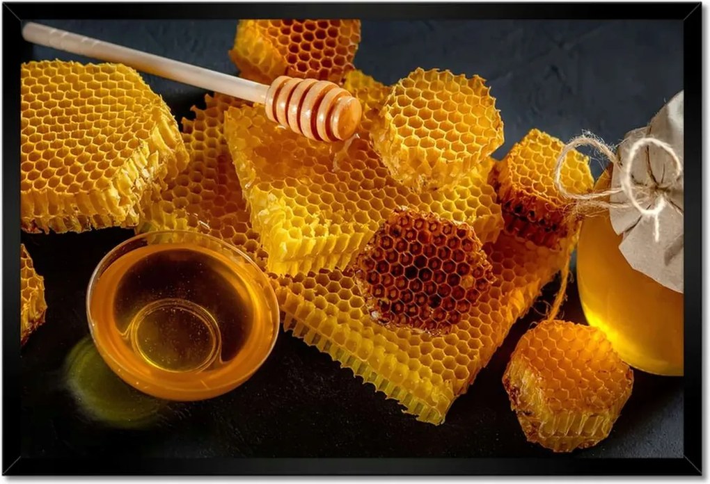 Poszter keretben 60x40 Méhsejt méz