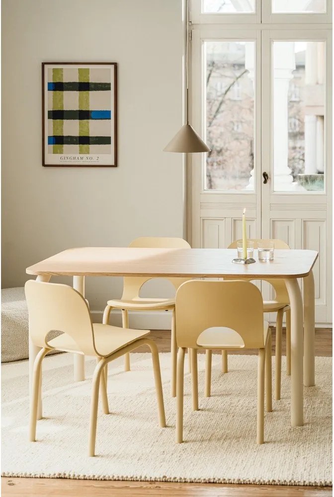 Étkezőasztal tölgyfa dekoros asztallappal 80x140 cm Meko – noo.ma