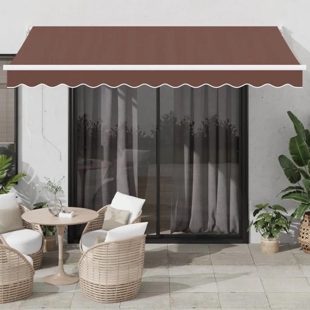 Barna kézzel kihúzható napellenző 350 x 250 cm