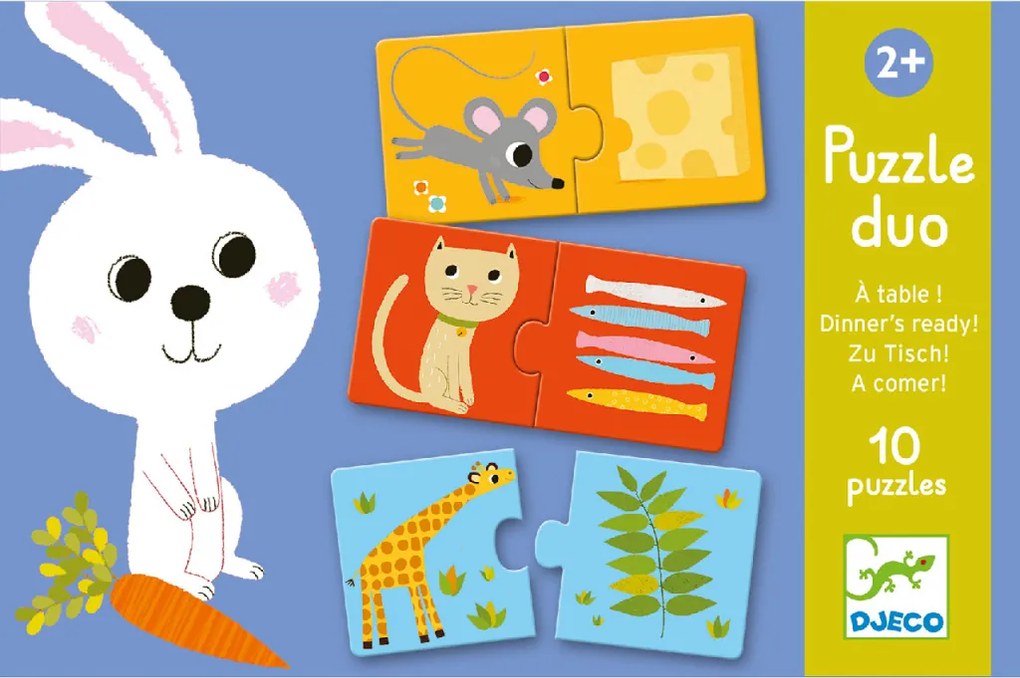 Párosító puzzle - Ki mit eszik?, 20 db-os - Dinner's ready!