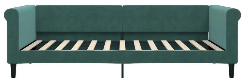 sötétzöld kihúzható bársony heverő 100 x 200 cm
