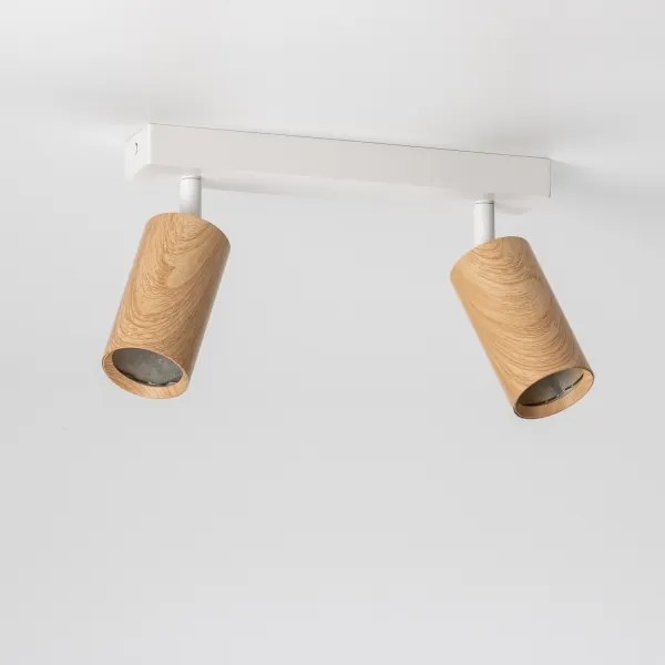 Brilagi - Spotlámpa SELE 2xGU10/30W/230V fehér/tölgy dekor