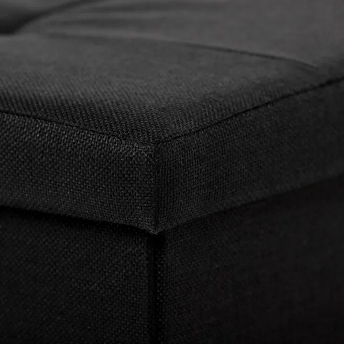 Tárolós Puff, Fekete Szövet. TAB-462 BK2