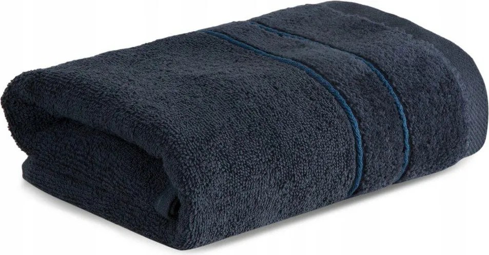 Törölköző SIBEL/08 sötétkék pamut 50x90 cm nedvszívó vastag puha pamut