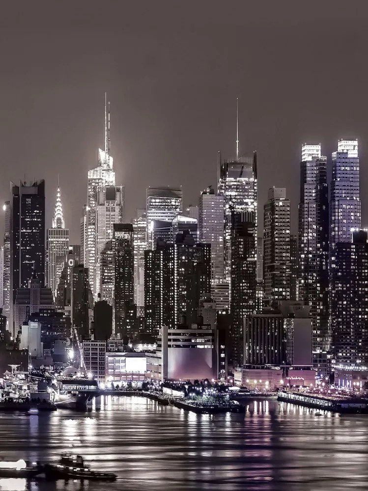 New York éjjel poszter, fotótapéta, Vlies (184x254 cm, álló)