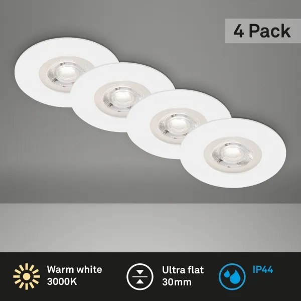 Brilo - KÉSZLET 4x LED Fürdőszobai beépíthető lámpa LED/4,9W/230V IP44 fehér