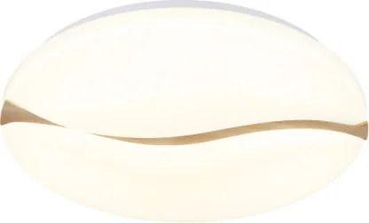 Globo 41790-18 Mennyezeti lámpa, fém fehér, műanyag fehér, fa barna, több szint fali kapcsolóval, színek rögzíthetők, memória funkció, ø: 330mm, M: 70mm, tartozék: LED 24W 230V, 2860lm forrás, 1910lm kimenet, CCT 3000/6000/4200K