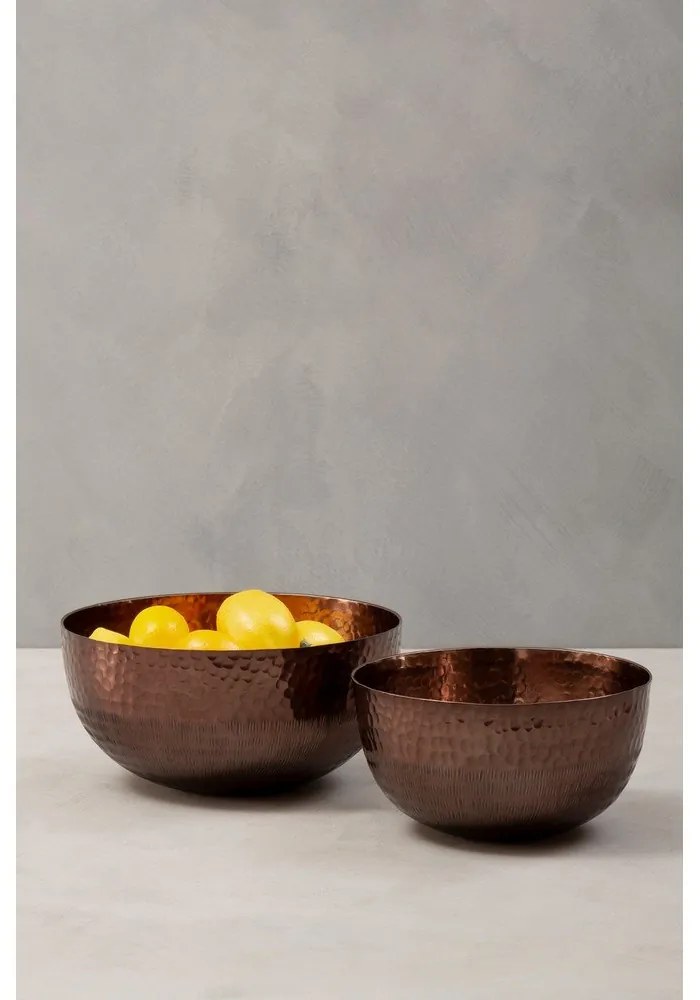 Rézszínű fém szervírozó tál készlet 2 db-os ø 26 cm Solis – Premier Housewares