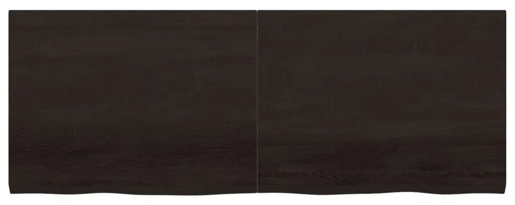 sötétbarna kezelt tömör tölgyfa fali polc 160 x 60 x (2-4) cm