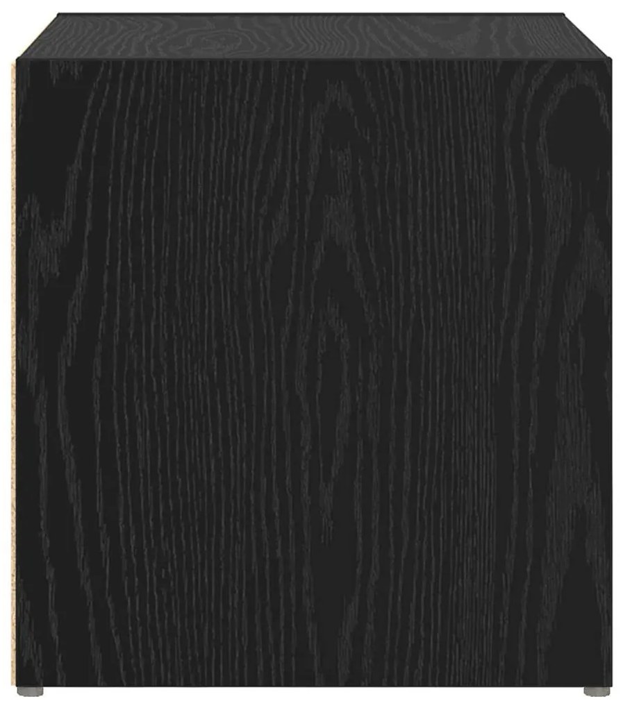 TV szekrény 2 pcs Fekete 37 x 35 x 37 cm Faanyag