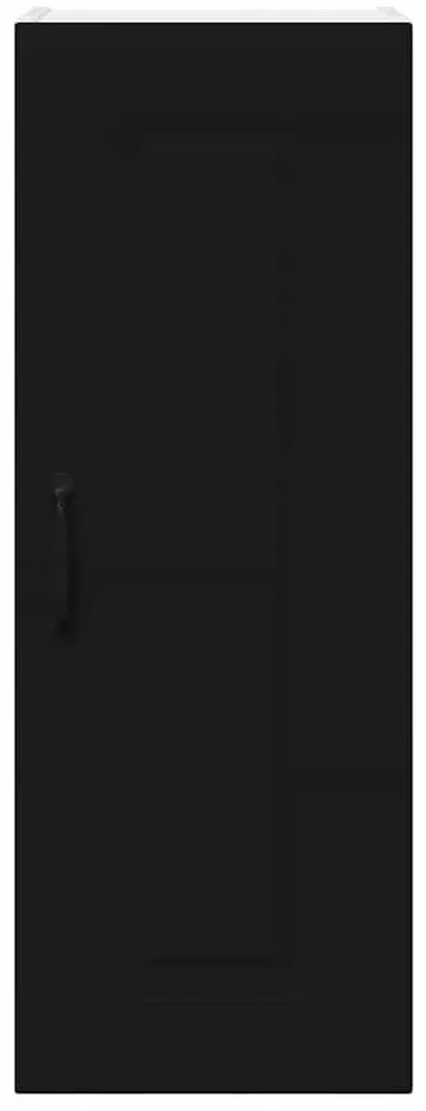 Fali konyhaszekrény polcokkal Fekete 30 x 31 x 80 cm Faanyag