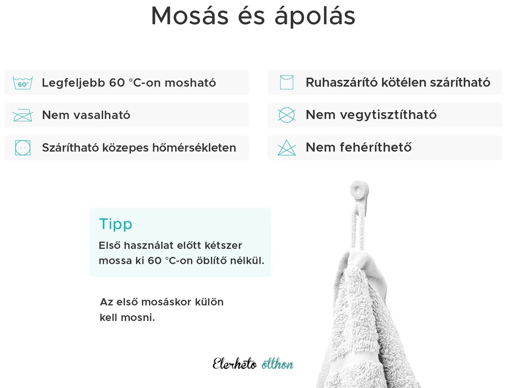 Classic sötétszürke fürdőlepedő 70x140 cm, 100% pamut