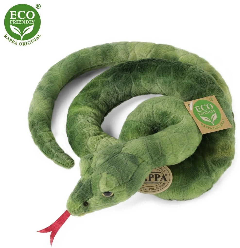 Rappa plüss kígyó zöld 90 cm ÖKO-barát