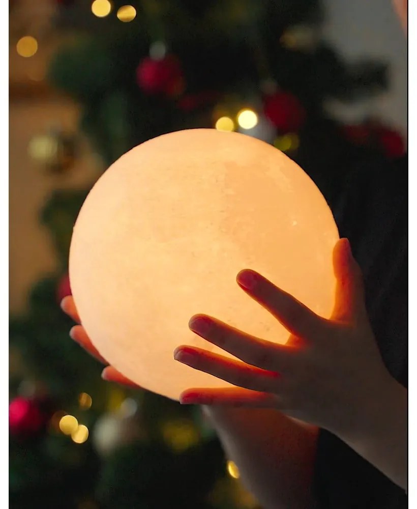 Sötétbarna diófa LED asztali lámpa (magasság 19,5 cm) Smart LunaSpin – Gingko
