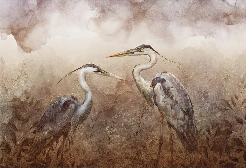 Divatos 3D Fali Tapéta Elegáns madarak 152x104 Ragasztóval