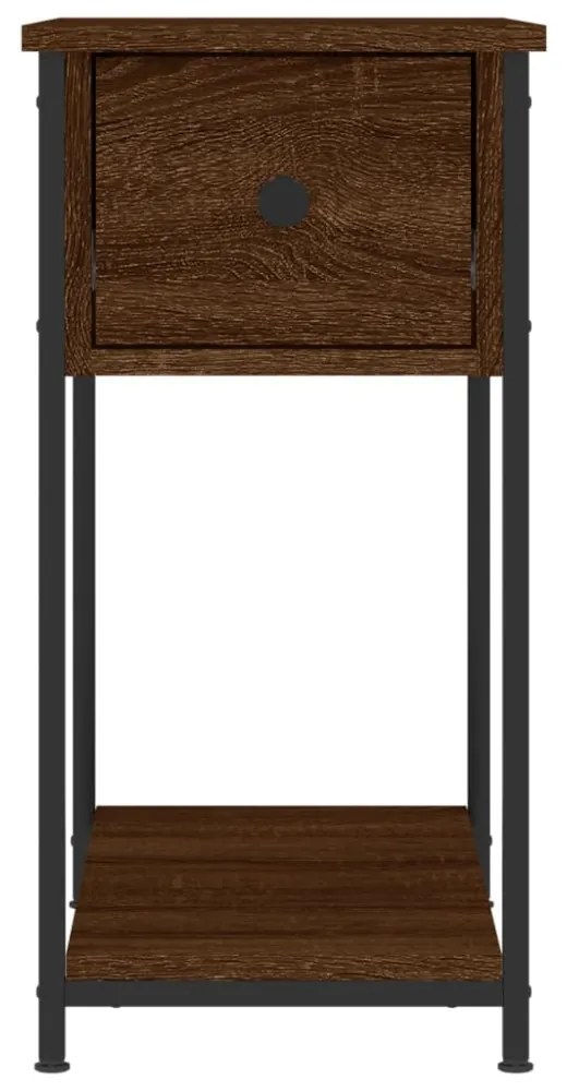 2 db barna tölgyszínű szerelt fa éjjeliszekrény 30x60x60 cm
