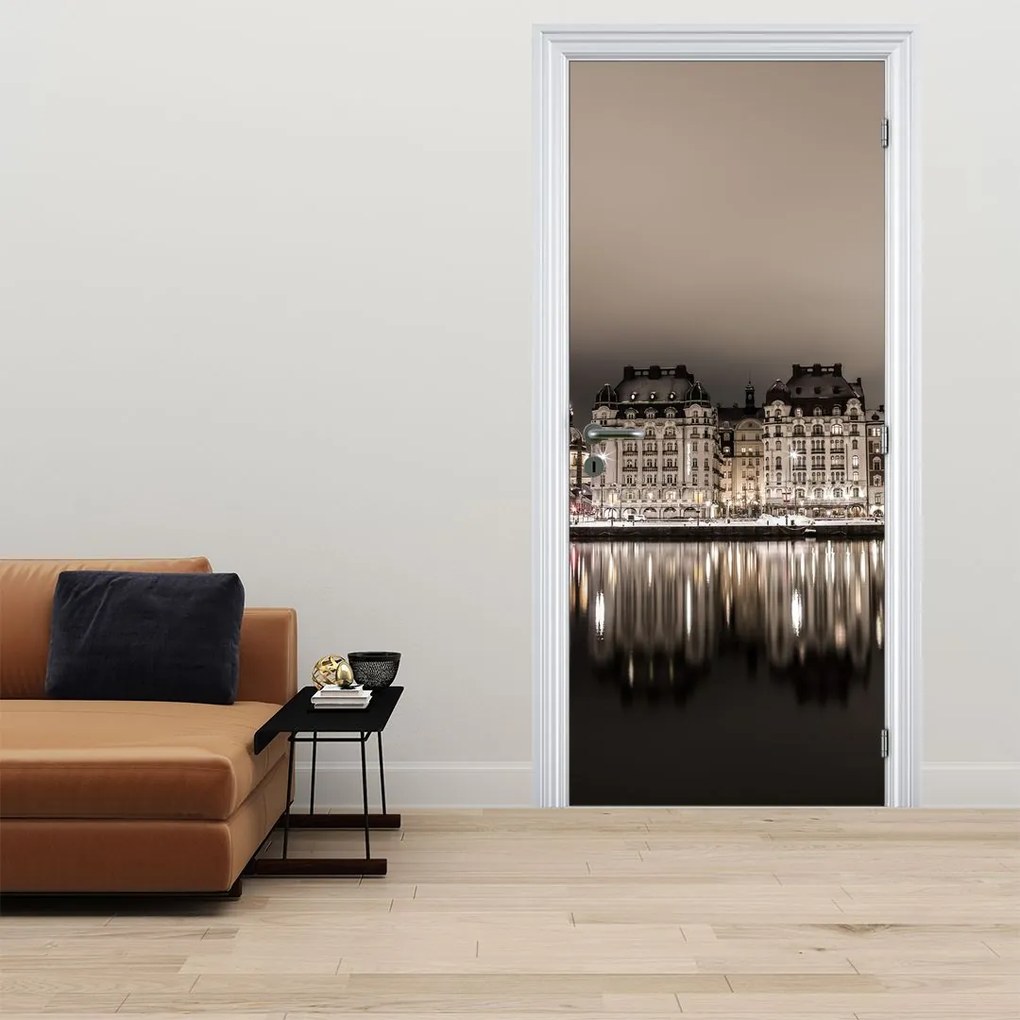 Fotótapéta ajtóra - Város alkonyatkor (95x205cm)