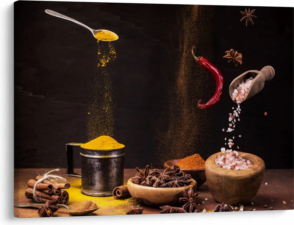 Kép - Fűszerek mozgásban (70x50 cm)