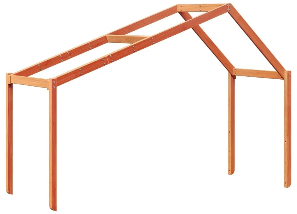 viaszbarna tömör fenyőfa gyerekágytető 213 x 95,5 x 144,5 cm