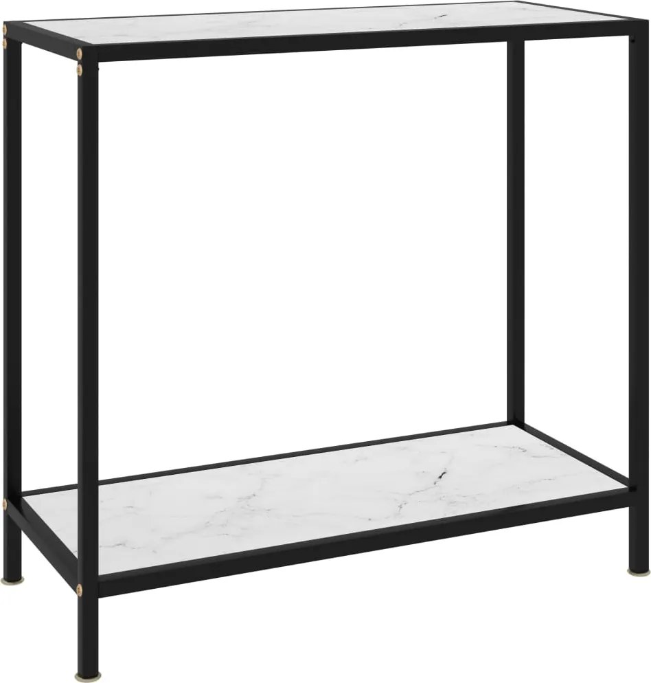 vidaXL fehér edzett üveg tálalóasztal 80 x 35 x 75 cm