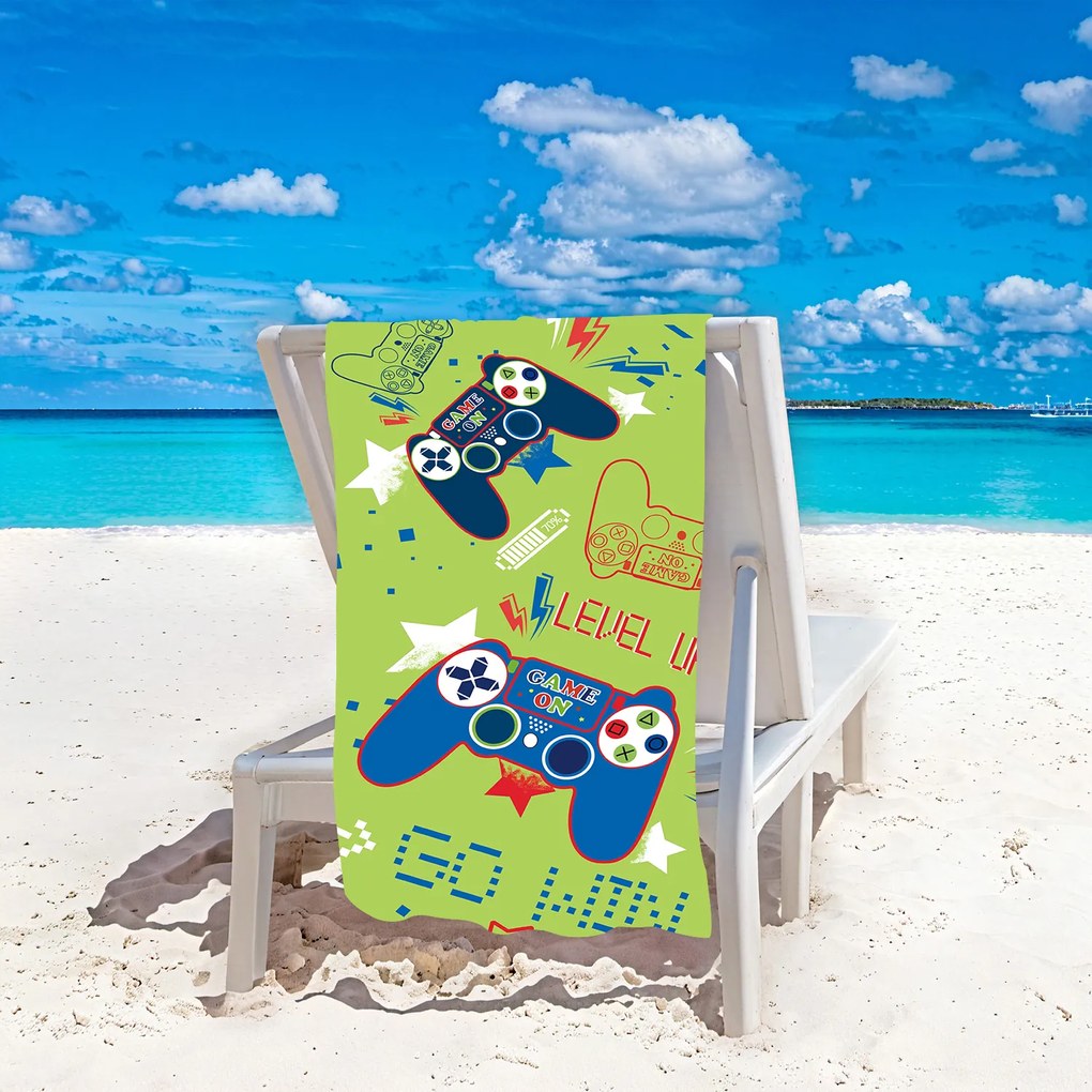 Strandtörölköző GO WIN 100x180 cm zöld, 100% mikroszálas