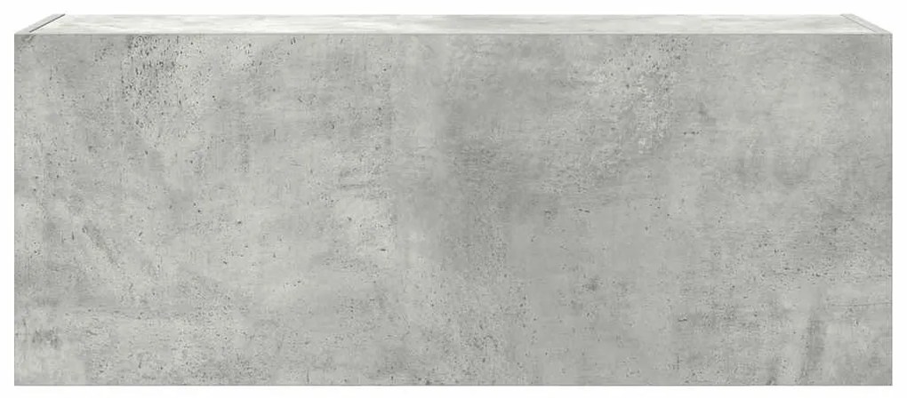 Betonszürke szerelt fa fali fürdőszobaszekrény 100 x 25 x 40 cm