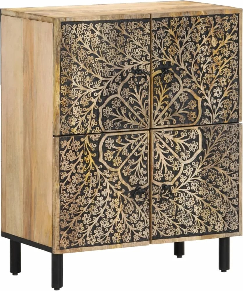 vidaXL tömör mangófa tálalószekrény 60 x 33 x 75 cm