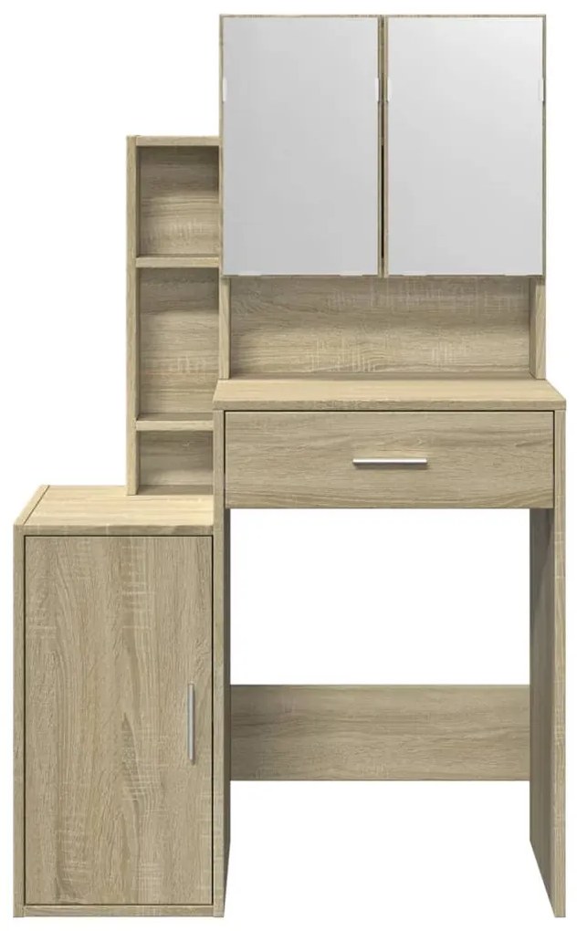 sonoma tölgy színű fésülködőasztal szekrénnyel 80 x 35 x 132 cm