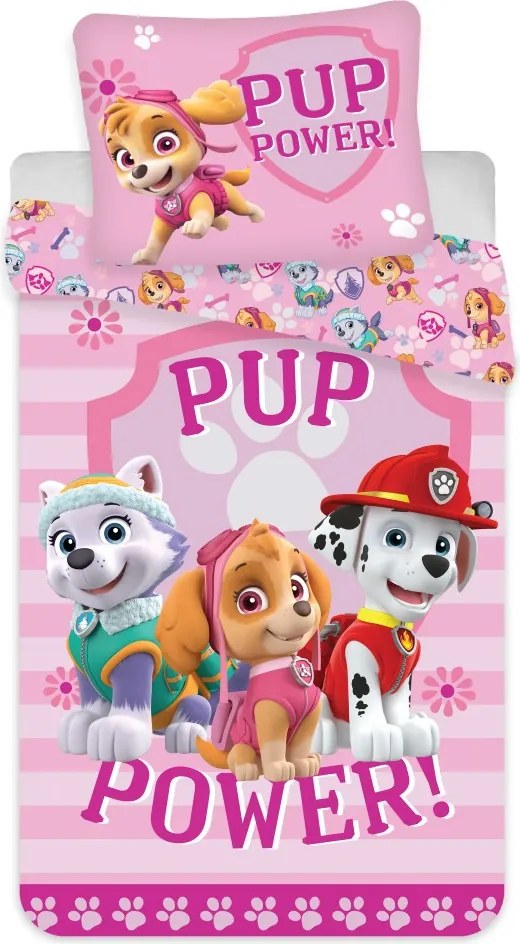 Mancs Őrjárat Pup Power ágyneműhuzat 140×200cm, 70×90 cm