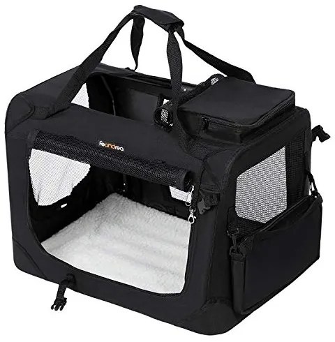 Összecsukható kisállathordozó 91 x 63 x 63 cm, XXL-es kutyaszállító, fekete
