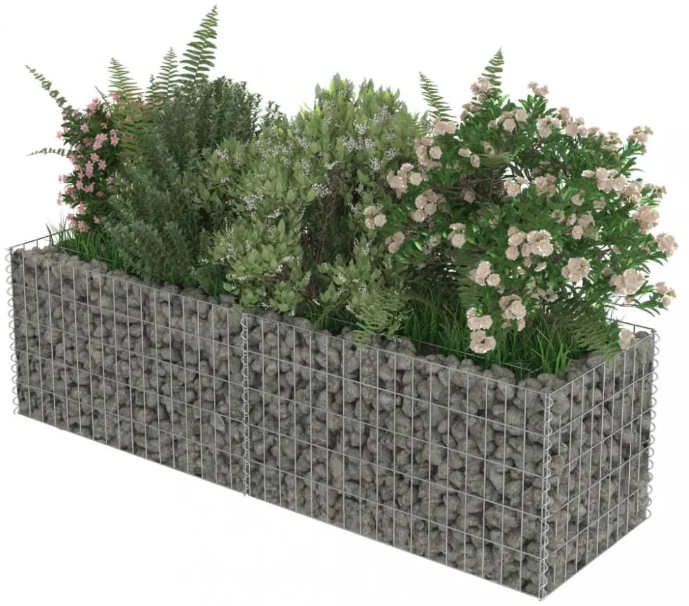 horganyzott acél gabion magaságyás 180 x 50 x 50 cm