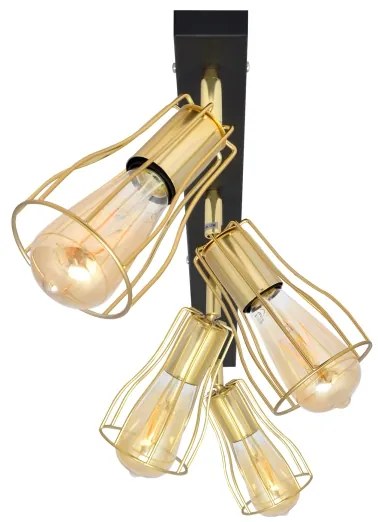 Spotlámpa TUBE 4xE27/15W/230V arany/fekete