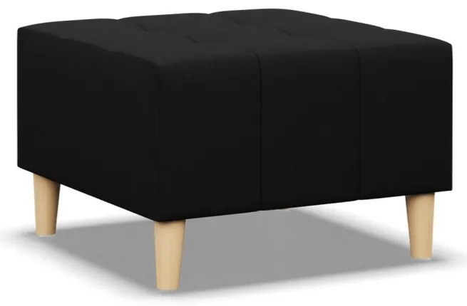 Oslo puff, fonott, 70x70, fekete